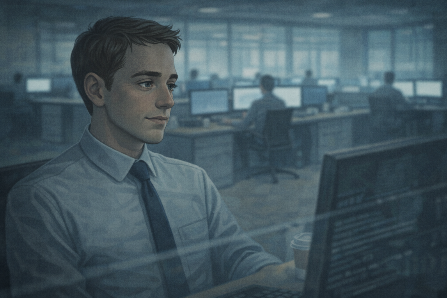 Daniel Cole working among peers